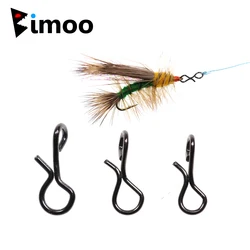 Bimoo 50pcs/bag Fly Fishing Snap Quick Change High Carbon Steel Connect Snap for Flies Hook & Lures Fishing Accessories