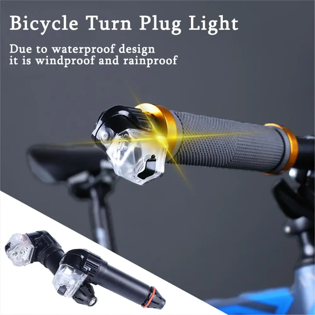 1 Pair Bicycle Handlebar Turn Signal USB Charg Bike Cycling Turn Signal LED Handlebar Bar End Plugs Safety Indicator Lights