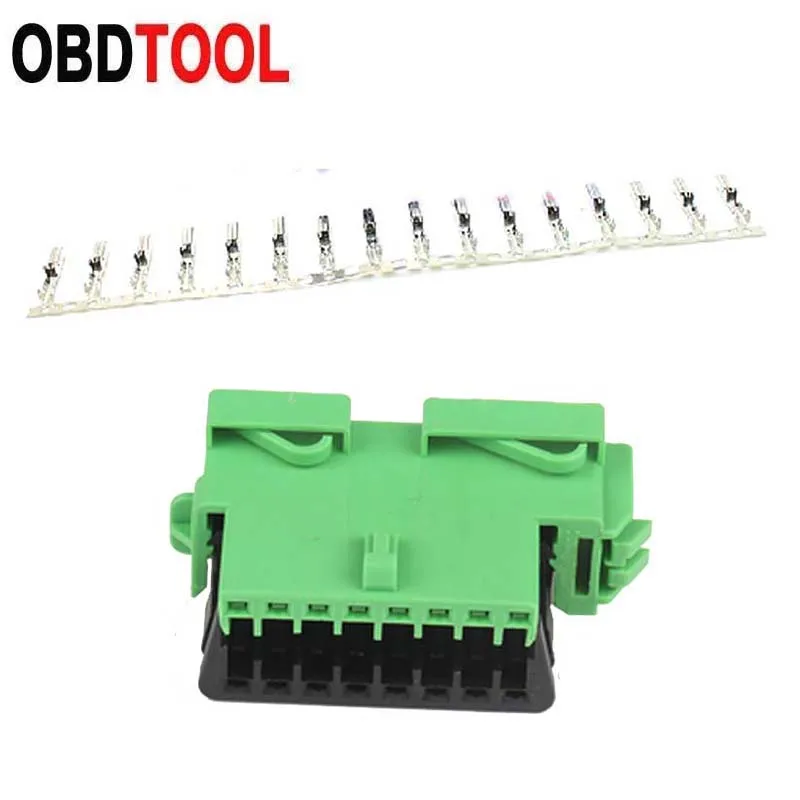 OBD 16 Pin Way Female Connector Plug with Full Wire Harness Cable Pigtail or 16pin Terminal for Citroen Peugeot Car OBD2 Adapter