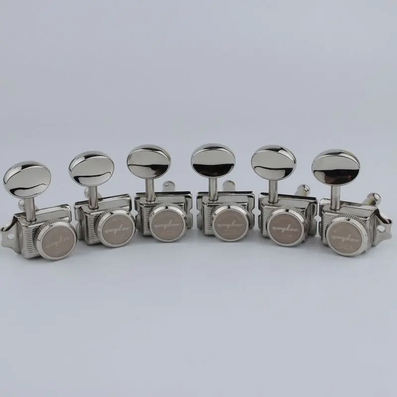 Guyker 6Pcs Guitar Locking Tuners Metal Lock String Vintage Deluxe Tuning Key Pegs Machine Heads Nickel for ST TL