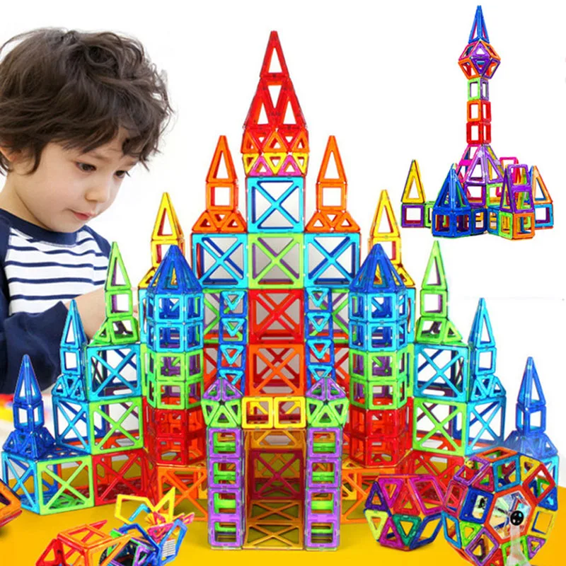 16-298pcs Mini Magnetic Designer Construction Set Model & Building Toy Plastic Magnetic Blocks Educational Toys For Kid Gift