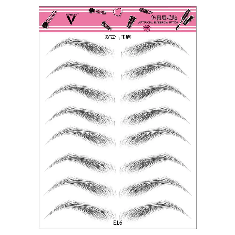 Brow stickers Water-based Waterproof Eyebrow  Sticker 4D Hair-like Eyebrow False Eyebrows Authentic