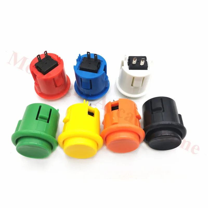 20pcs/Lot 33mm Arcade Push Buttons Long type game Buttons For Wooden Arcade Console(Red/Yellow/Orange/Blue/Green/White/Black)