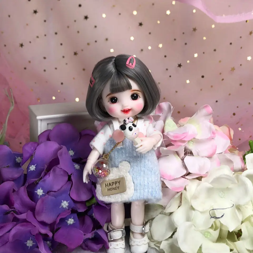 1/8 مقياس اليدوية رائعة ماكياج BJD 16 سنتيمتر دمية على شكل أميرة سوبر لطيف يبتسم فتاة OB11 المفاصل الجسم الشكل الدمى لعبة هدية C1560