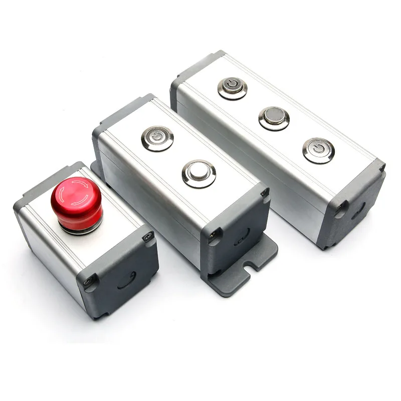 

16mm 19mm 22mm Waterproof Aluminium push button switch box one hole three holes for Metal buttons Industrial Control Equipment