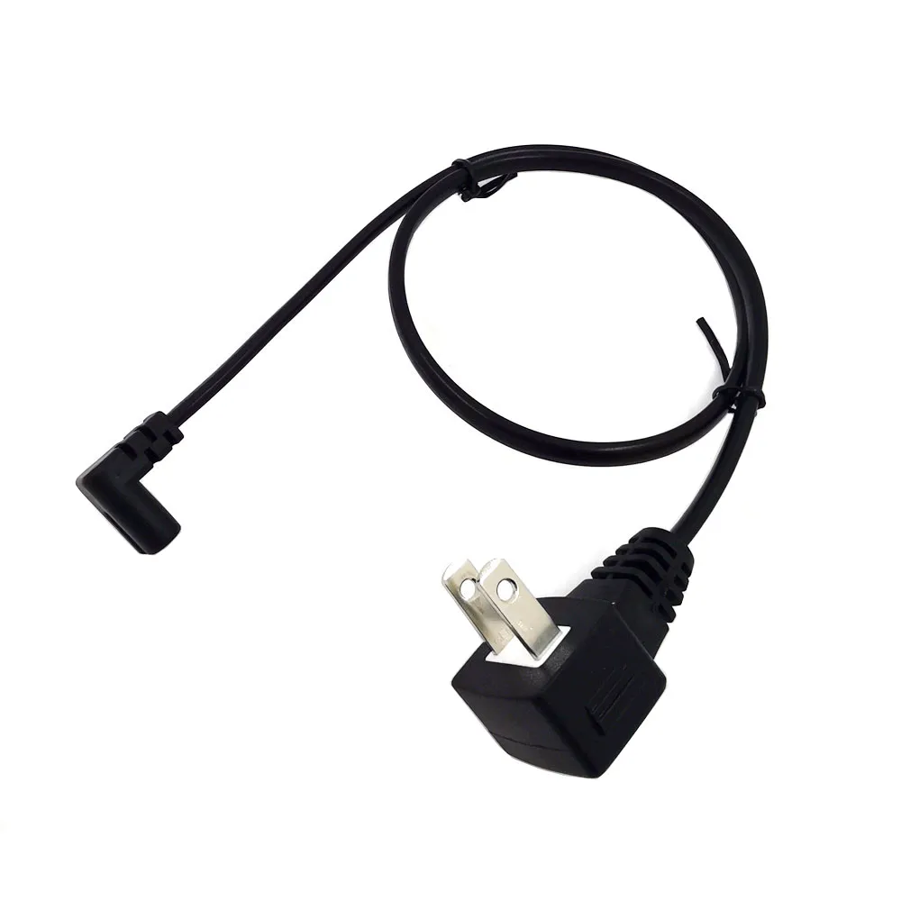 IEC 320 C7 To US 2Pin Plug Power Cord For Samsung TCL TV, C7 Right Angled 90 degree Socket To 2Pin Extension Cable, 0.5m/1m/2m