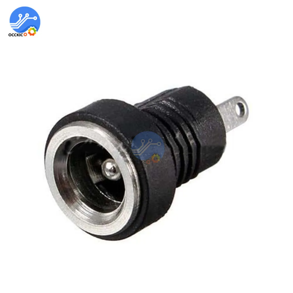 5Pcs 3A 12V For DC Power Supply Jack Socket Female Panel Mount Electrical Socket Connector 5.5mm x 2.1mm Terminal Types 5.5*2.1