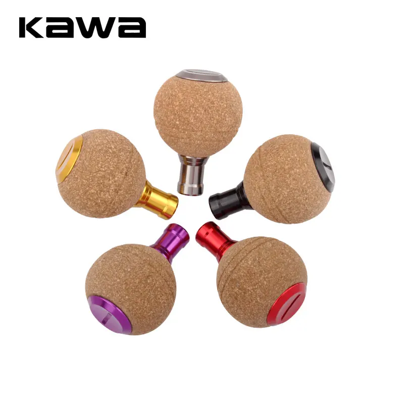 Kawa New Fishing Reel Handle Knob Material Rubber Soft Wooden With 2pcs Bearings For D / S Reel DIY Handle Accessory