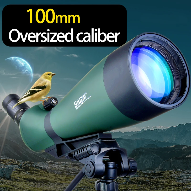 Saga High Definition Vergroting 100Mm Groot Diafragma Objectief Vogel Kijken Telescoop Monoculairen