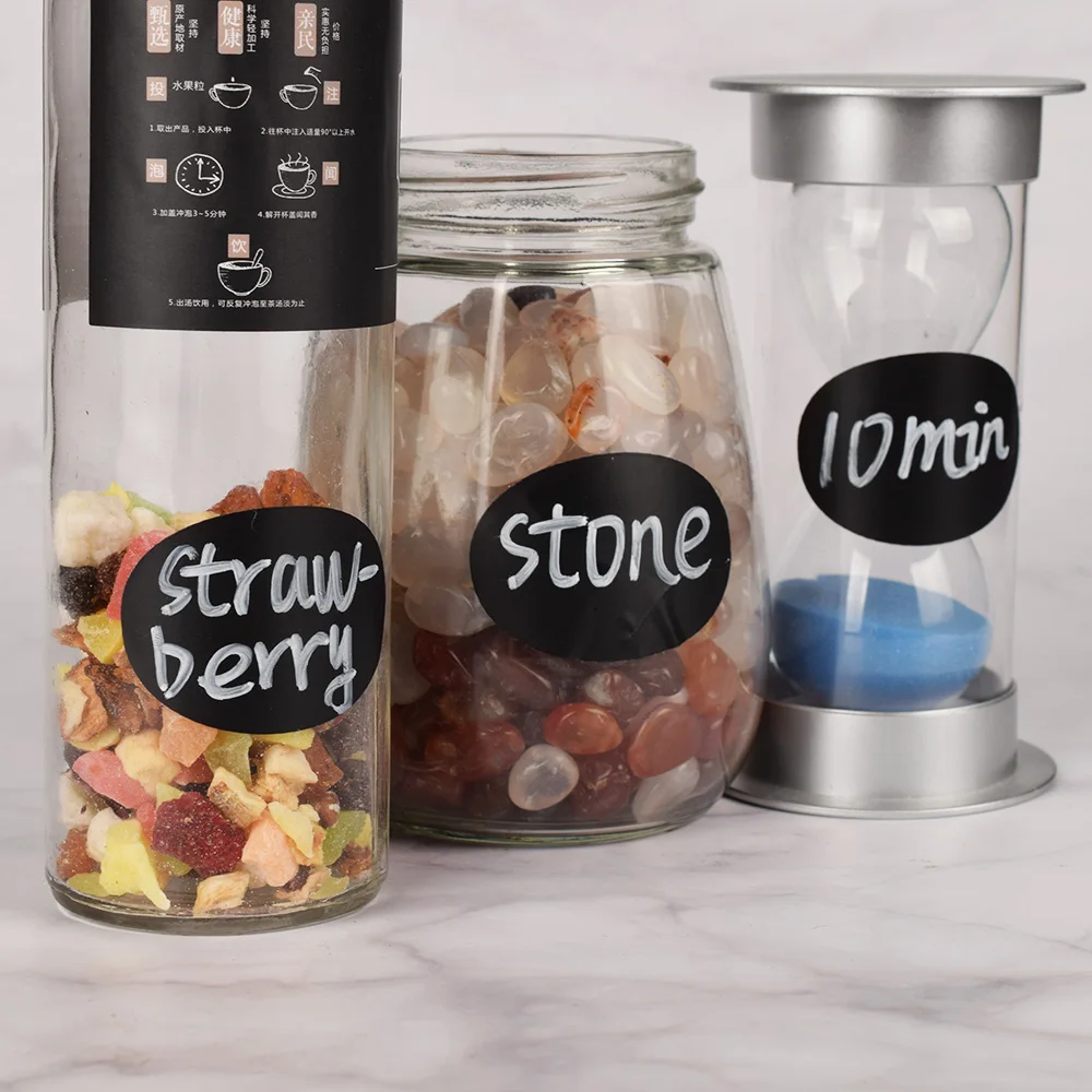 36pcs Removable Spice Sticker Jar Stickers Label Sticker Kitchen Storage Bottles Jars Jam Organizer Blackboard Spice Labels Tags