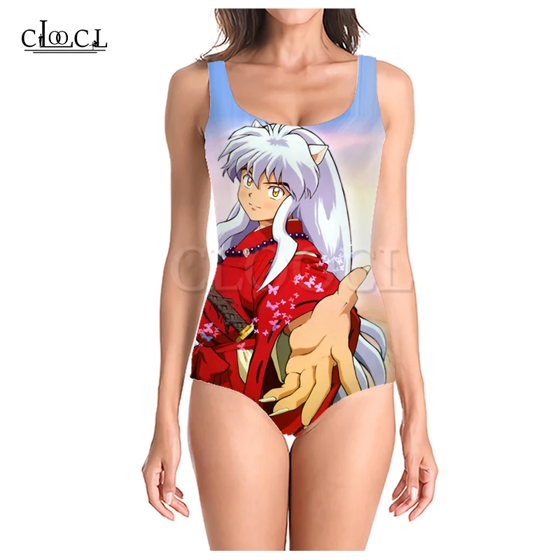 CLOOCL Japanese Anime Inuyasha 3D Print Girls One-piece Swimsuit Bathing Suit Sleeveless Slim Sexy Women\'s Swimwear Summer New