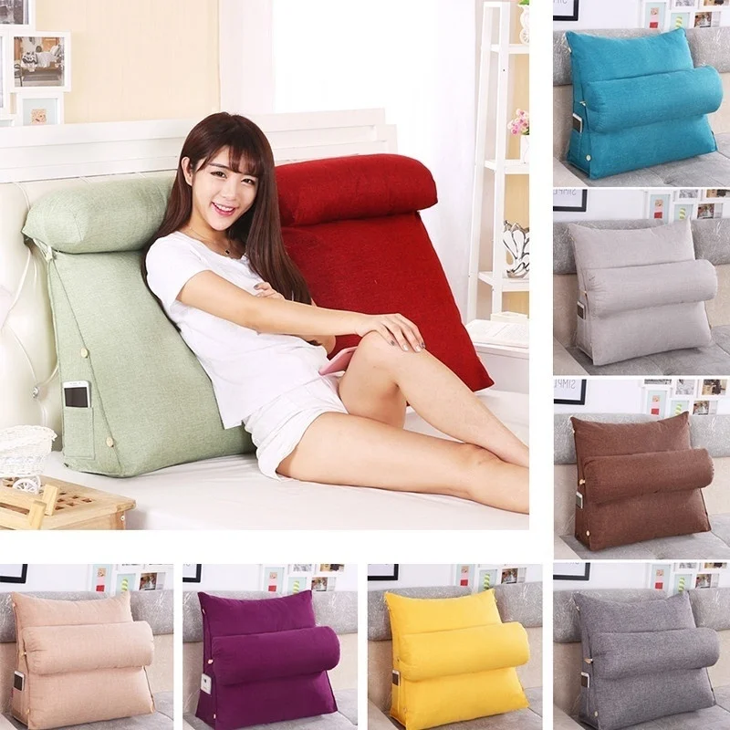 9 colors Adjustable cushion Lounger Bed Rest Back Pillow Support TV Reading Back Rest Seat Soft Sofa Office Chair Living Room