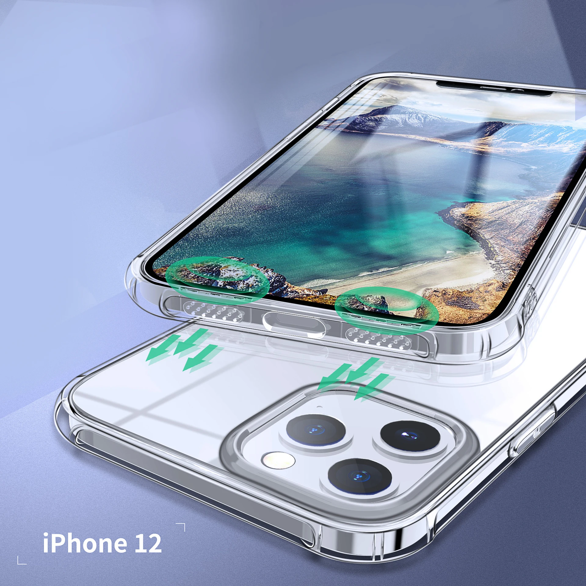 아이폰 12 프로 맥스 케이스와 호환 가능, 아이폰 프로 맥스 6.7 인치 2020 화면 보호기, 투명 커버