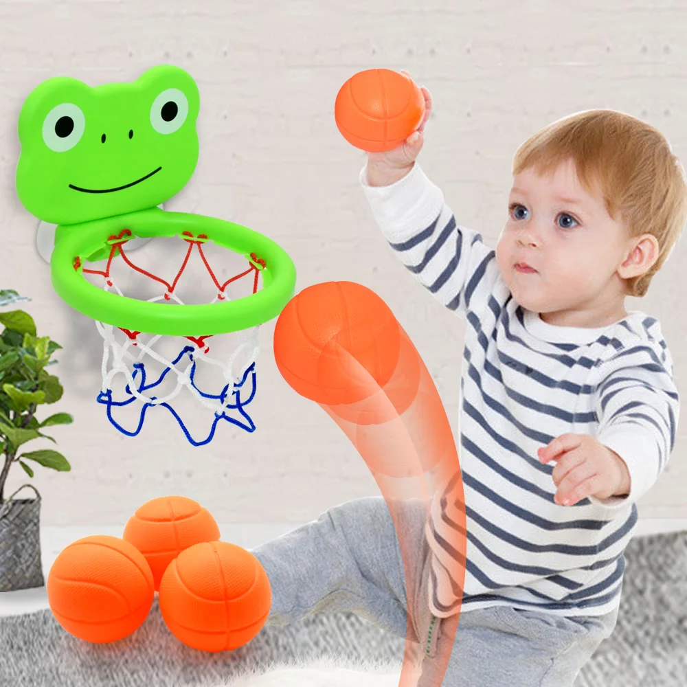 Baby Bath Toys Suction Cup Shooting Basketball Hoop With 3 Ball Bathroom Bathtub Shower  Kid Play Water Game  For Children