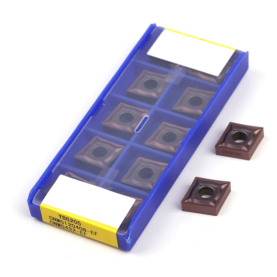 CNMG120404 CNMG120408 EF CNMG120412-EF YBG205 utensili per tornitura esterna di alta qualità lama per tornio in metallo duro inserto per taglio a macchina CNC