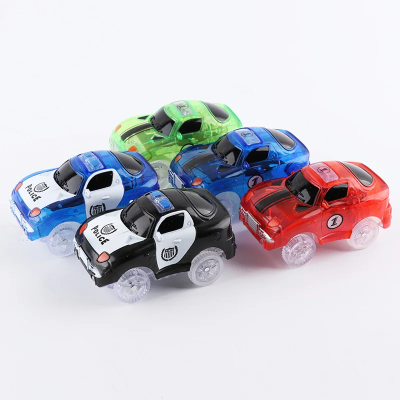 5.4cm Magical Electronics LED Car Toys With Flashing Lights Educational Toys Electronics Glow Car Lights Glowing Racing Toy