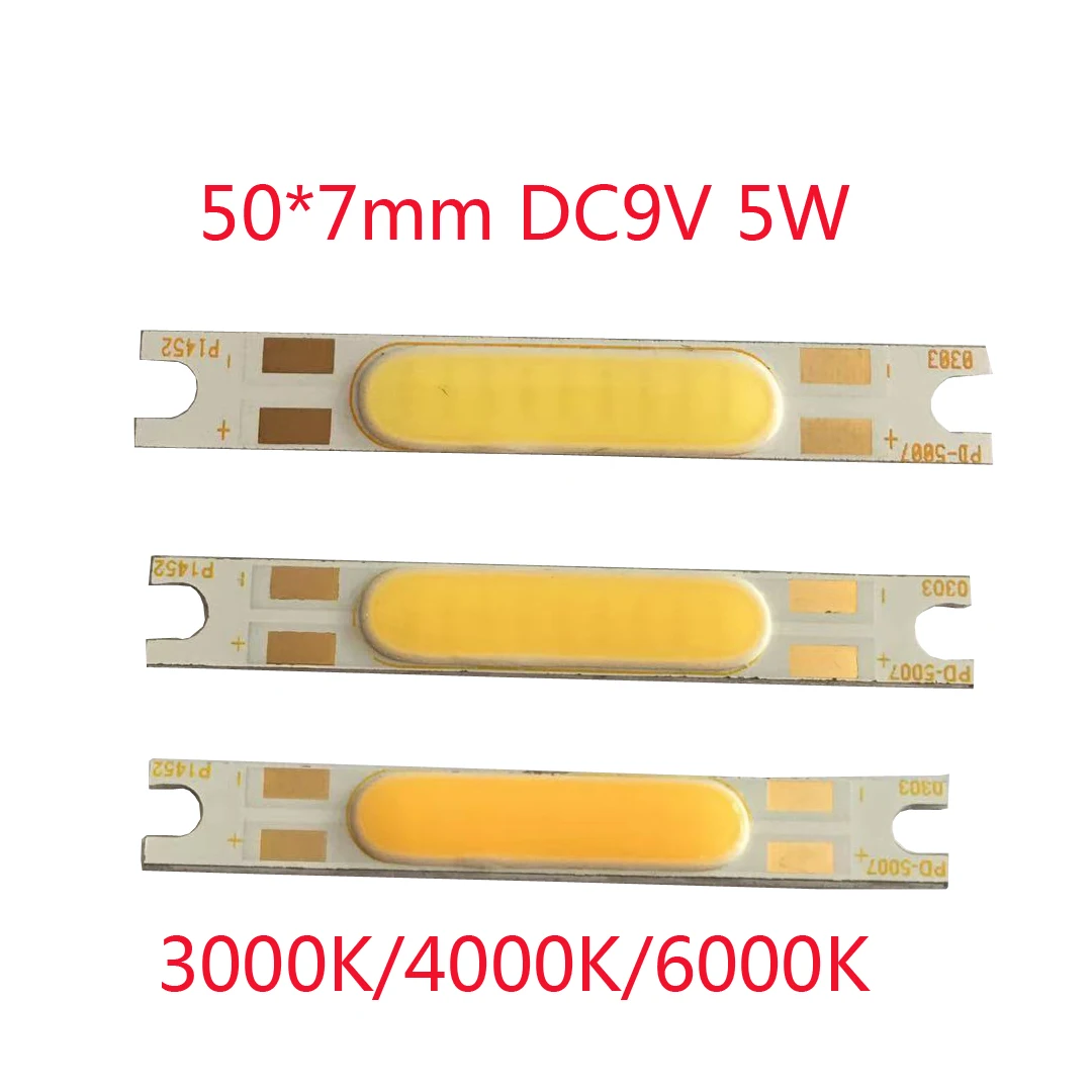 DIY 50*7mm  promation DC9V 5W cob led warm 5007-0303 3000K/4000K/6000-6500K