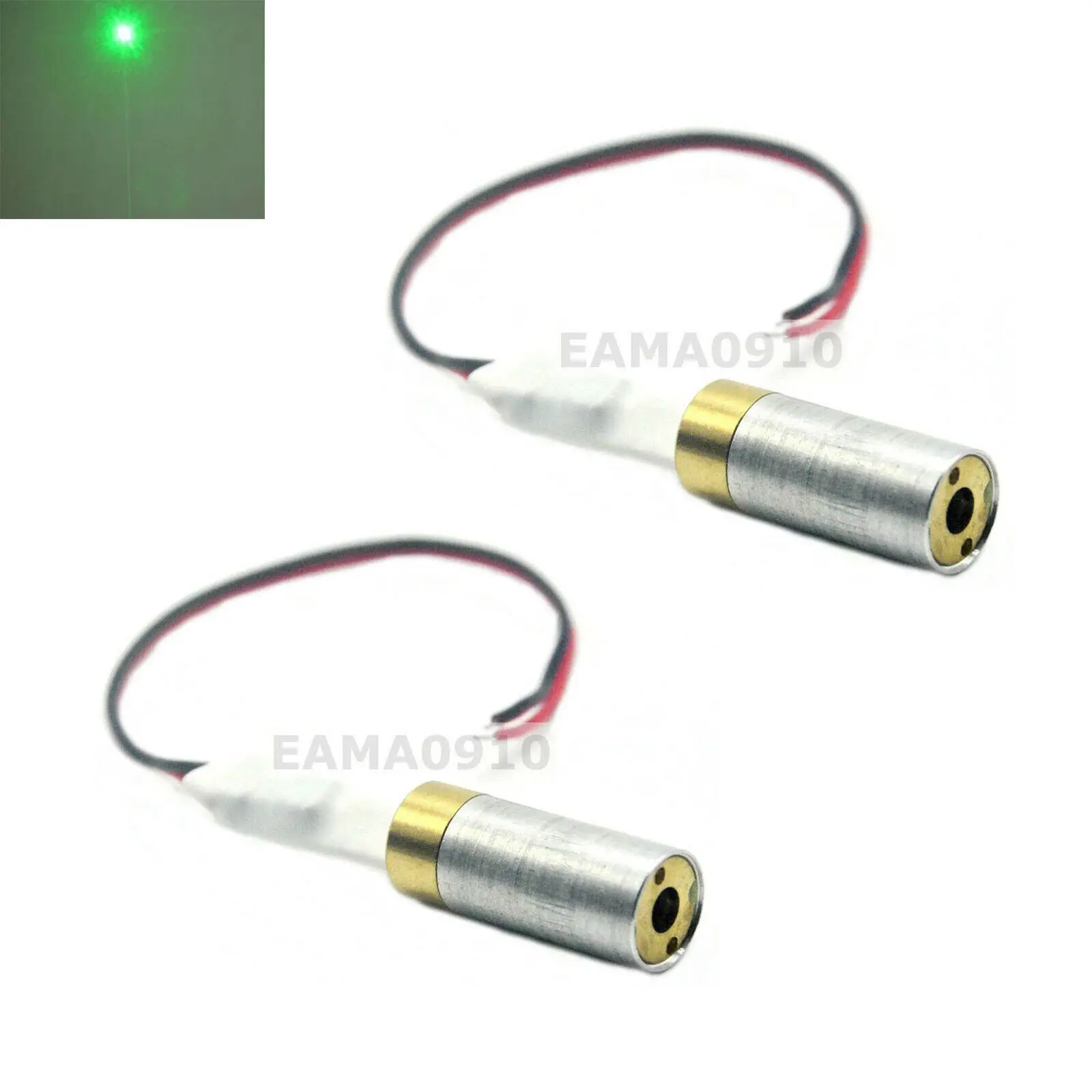 2 pces industriais/laboratório 5vdc 532nm laser verde 10mw dot módulo do diodo do laser