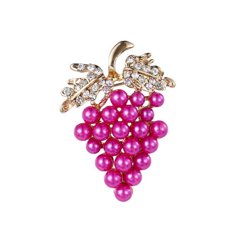 baiduqiandu Simulated Pearl Grape Brooches for Women Dress Clothes Pins Jewelry Accessories