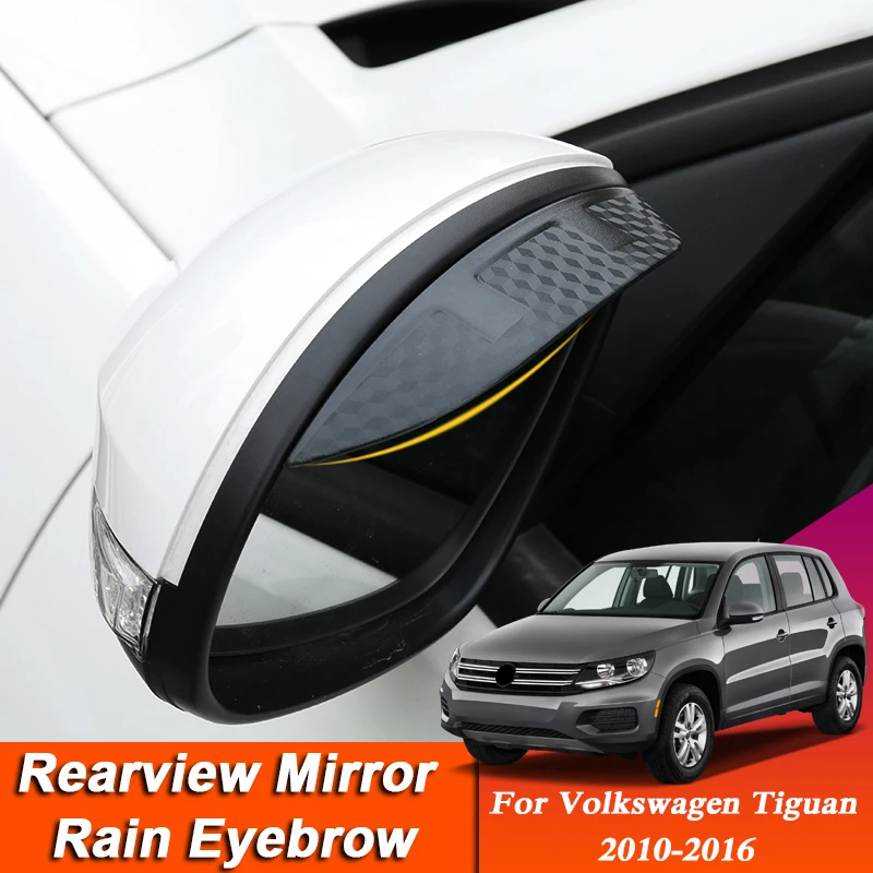 

2PCS Car-styling For Volkswagen Tiguan 5N 2010-2021 Carbon Fiber Rearview Mirror Eyebrow Rain Shield Anti-rain Visor Accessories