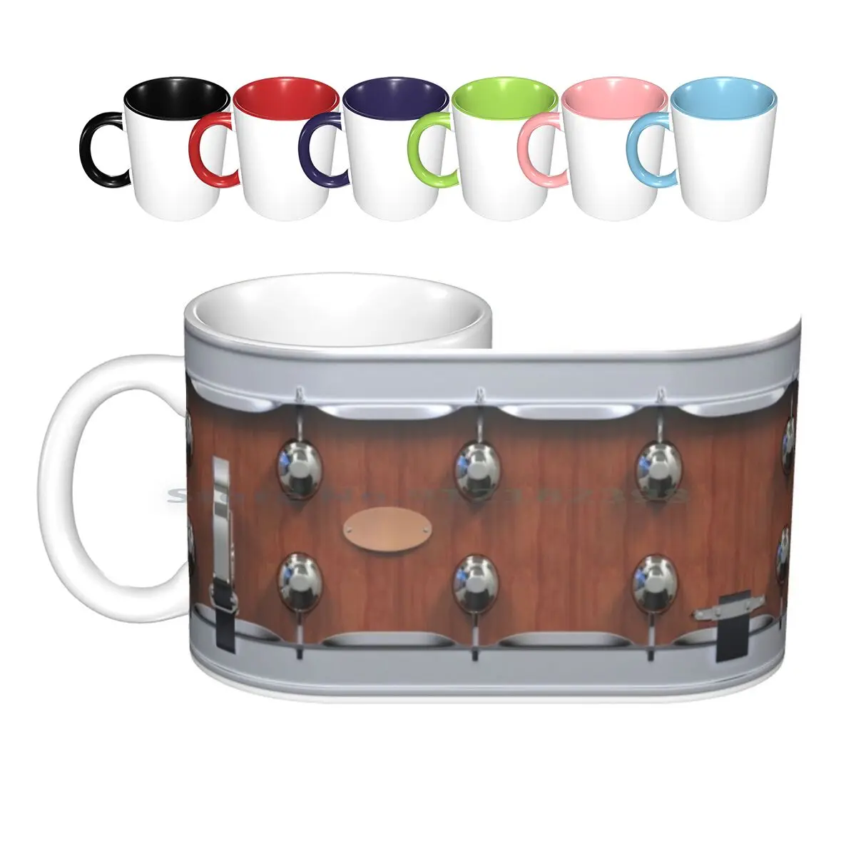 Snare Drum Mug - Wood Shell Ceramic Mugs Coffee Cups Milk Tea Mug Snare Drum Drums Creative Trending Vintage Gift Bottle Cup