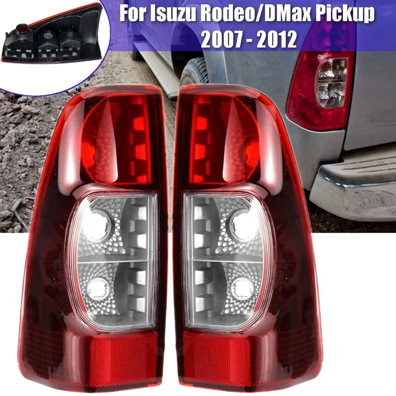 2Pcs Car Rear Taillight Brake Lamp Tail Lamp Without Bulb for Isuzu Rodeo DMax Pickup 2007 2008 2009 2010 2011 2012