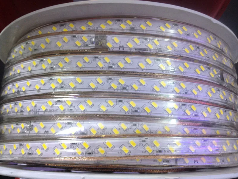 

50m/lot 120leds/m Ac 110v 220V SMD 5730/5630 Display A LED Stripe Strip Waterproof LED Flexible Tape Light IP67 Ribbon