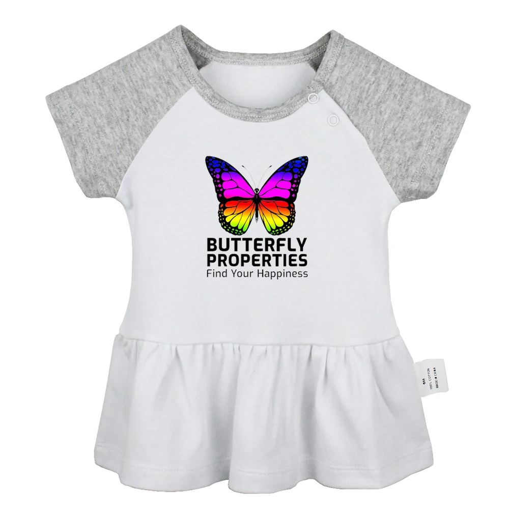 

Butterfly Properties Find Your Happiness Chinese Dragon Totem Design Newborn Baby Girls Dresses Toddler Infant Cotton Clothes