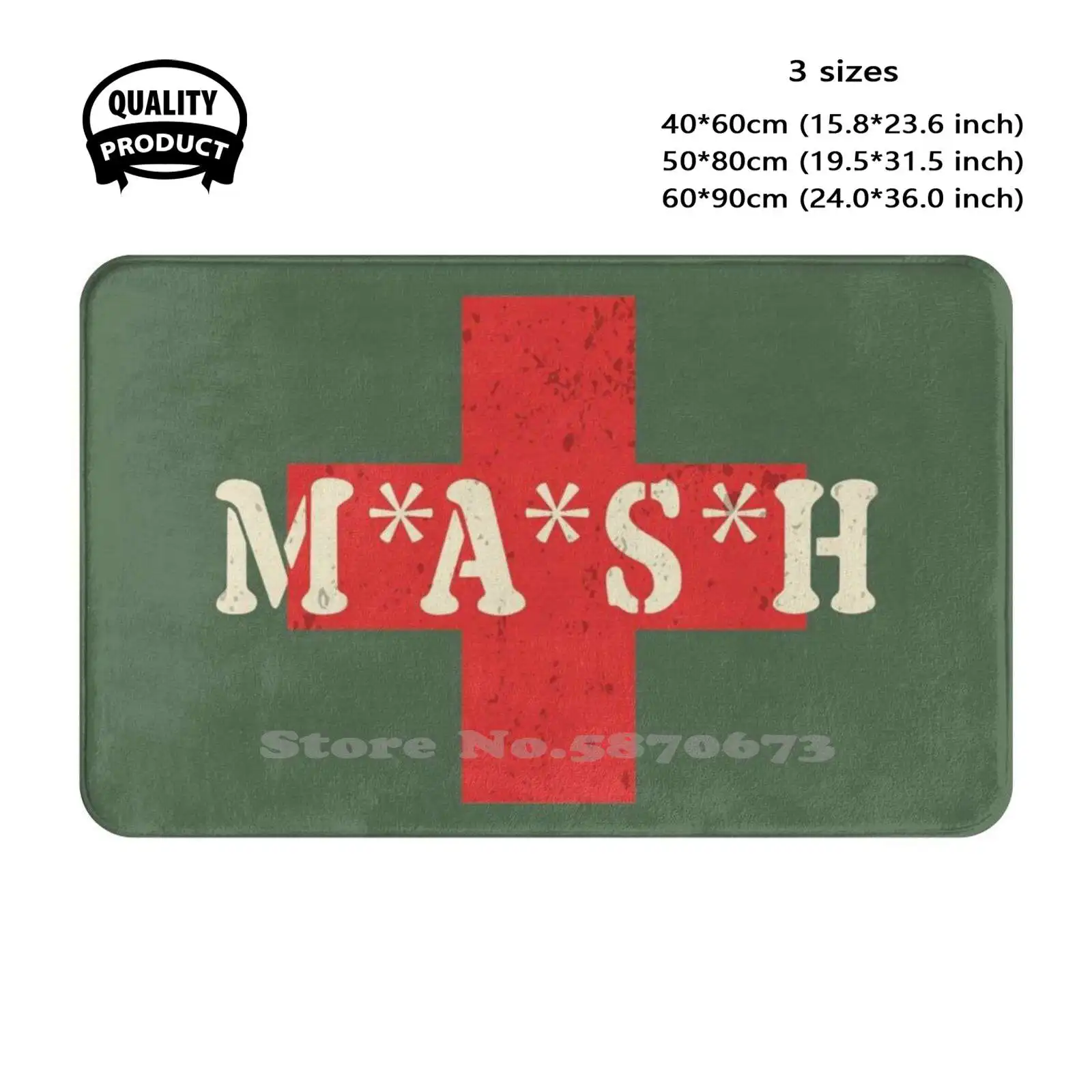 Mash Mask Soft Cushion Home Carpet Door Mat Car Rug Mash 4077 4077Th Hawkeye Tv Sitcom Logo Intro Font Original