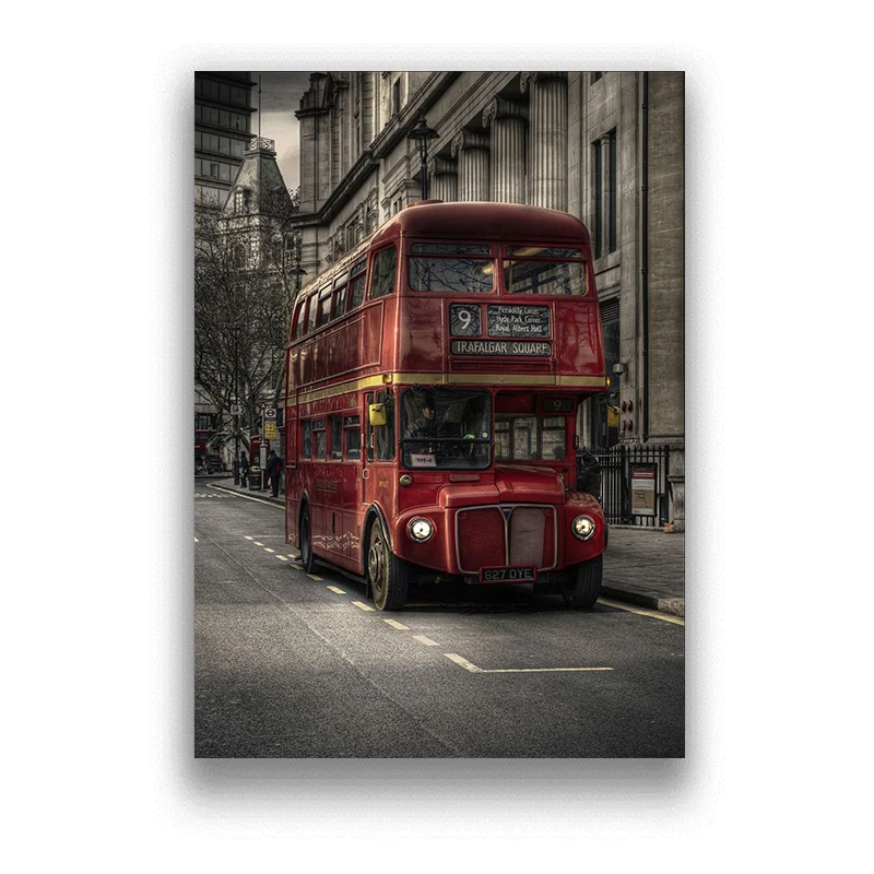 Modern London City Eiffel Tower with Red umbrella on Paris Street travel Kraft Paper Posters Home decor Painting