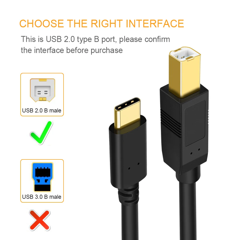 CableCreation USB C to USB B 2.0 Printer Cable for Type c Scanner Cord for Epson MacBook Pro HP Canon for MIDI Controller DJ