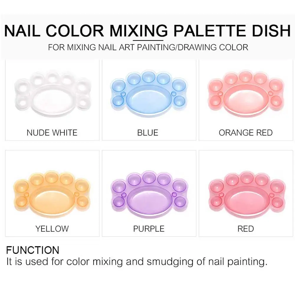 1pc Nail Art Polish Color Mixing Palette Drawing Painting Artist Paint Nail Art Practice Holder Plate Pad Manicure Equipment