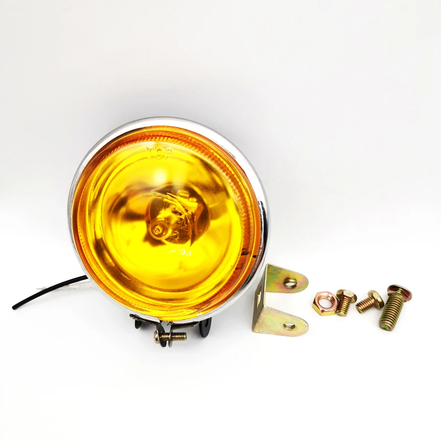 Lampada da lavoro da 3 pollici 12V 55W DRL lampada da nebbia per auto rotonda luce di marcia diurna giallo chiaro