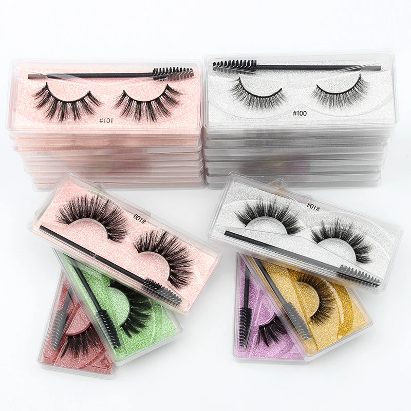 En gros 5/50/100 pièces cils Flase oeil Faux vison naturel longs cils moelleux Volume Faux cils Kit paquet de cils doux