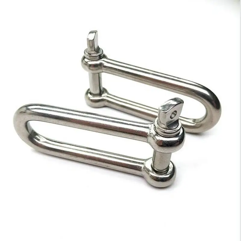 HQ LD01 M4-M16 All Sizes AISI304 Long Straight D Shackle Stainless Steel  Anchor Shackle Chain Wire Rope Connector