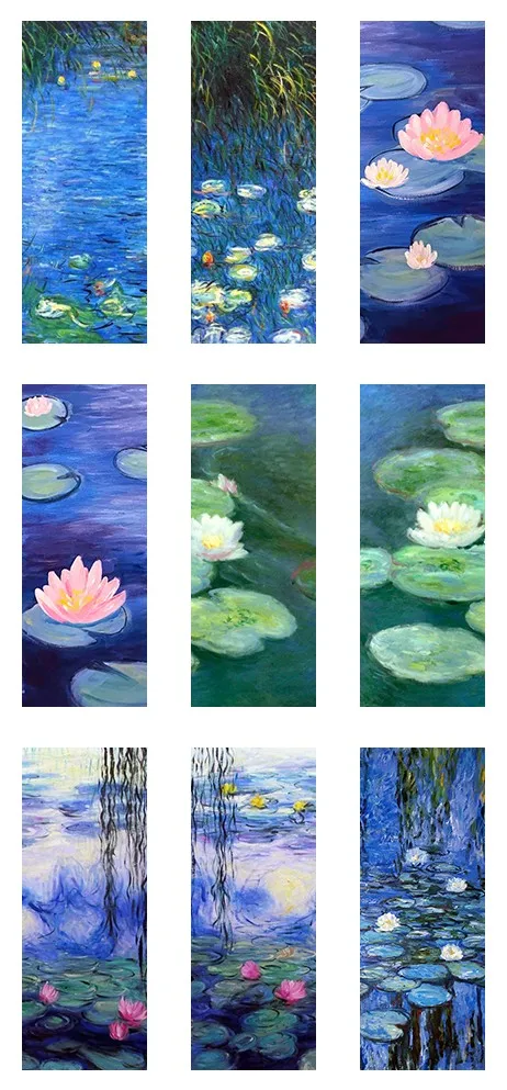 10pcs 10*25mm 2019 New Water Lily  Flower Painting Handmade Photo Glass Drop Style Cabochons Jewelry Accessories