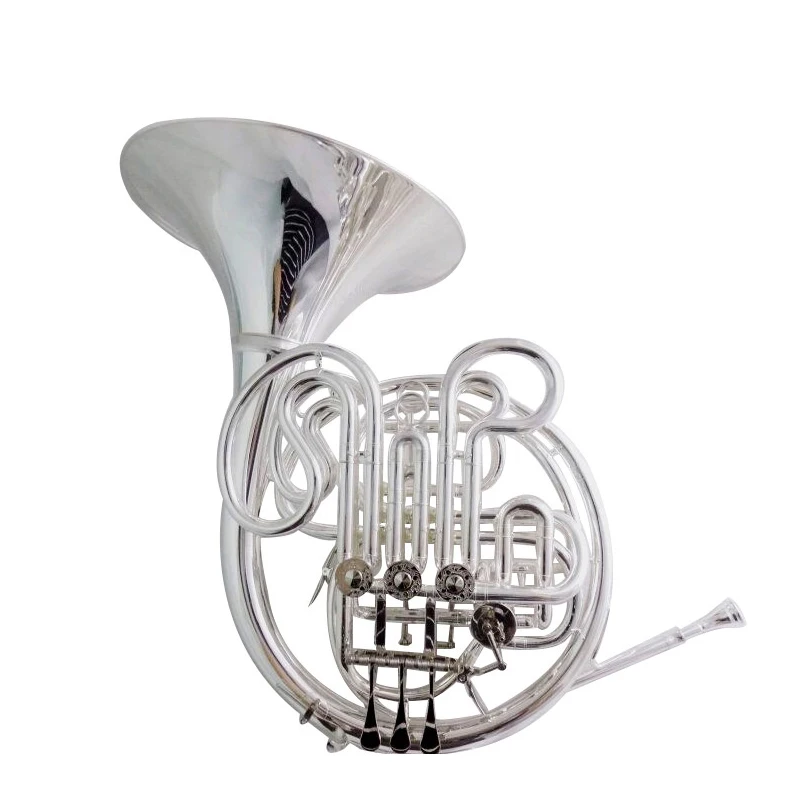 F/Bb Double French Horn Musical Instruments Divided Bell Silver Plated with Case Mouthpiece