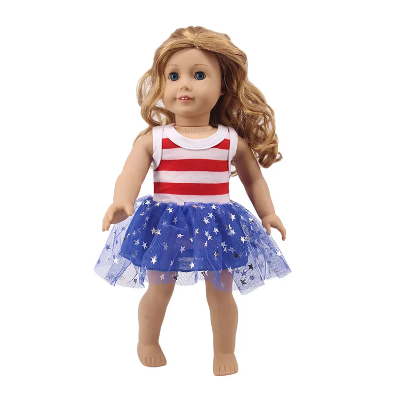 Vêtements de poupée américaine pour bébé fille de 18 pouces, modèles à rayures, robe de soirée de mariage et de noël, adaptés aux accessoires de poupée bébé Reborn de 43CM