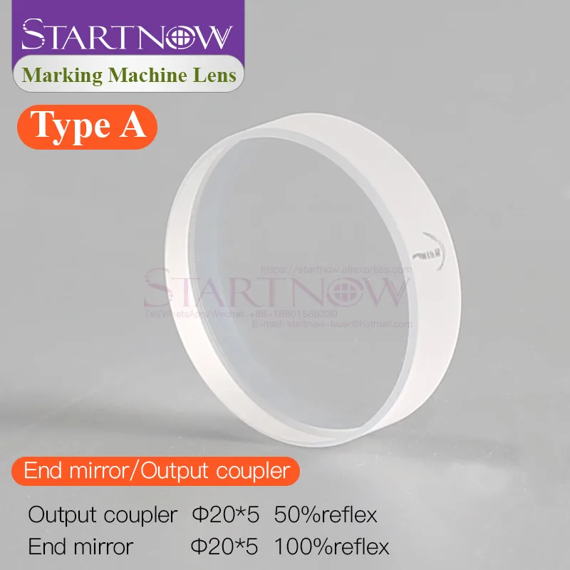 Startnow Beam Expander ZnSe Beam Combiner Lens End Mirror Partial Reflector Output Coupler Reflect Mirror Laser Marking Machine