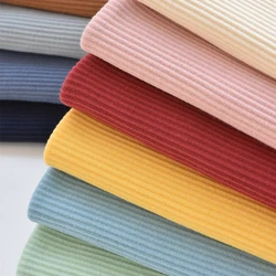 Knitted Ribbed Fabric for Long Sleeve T-shirt, Stretch Fabrics, Cotton, 7 Spandex Fabric, Ready to Ship, 110cm * 50cm