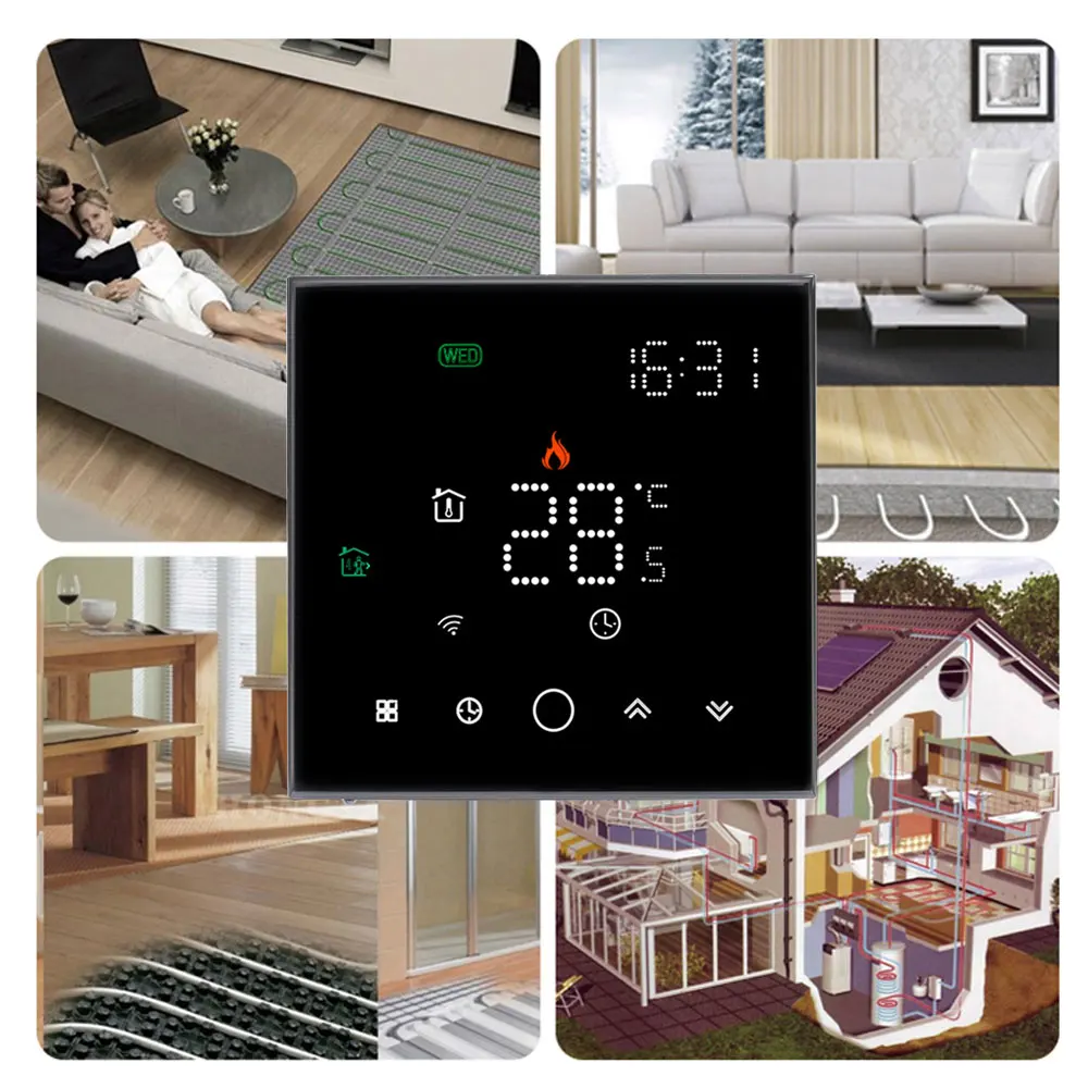 ZigBee Smart Thermostat Temperature Controller 2MQTT Setup Water/Electric floor Heating Water/Gas Boiler With Build In Sensor