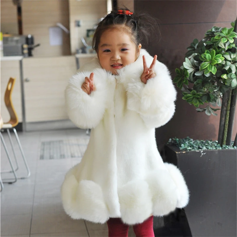 Girls Baby\'s Kids Coat Jacket Outwear 2024 Sweet Faux Fur Warm Plus Velvet Thicken Winter Autumn Outdoor Fleece Children\'s Cloth