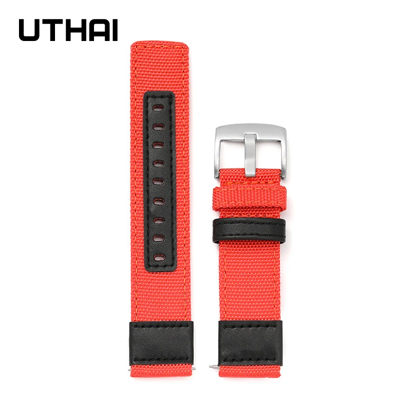 Watchbands 18mm 24mm 22mm 20mm watch strap Nylon leather extension strap For Samsung S3/Huami Canvas strap