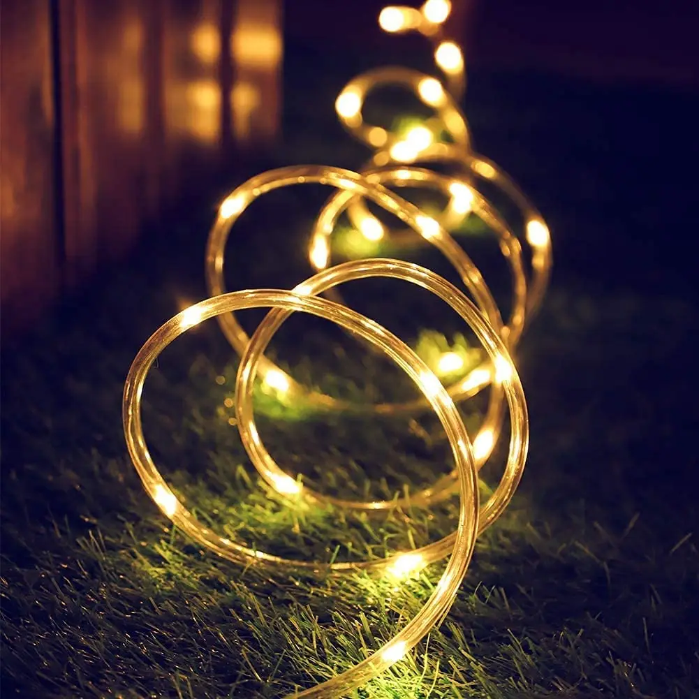 Christmas Decoration 2025 Outdoor Street Garland Winter Festoon Led Tube Rope String Light Plug-Operated 10/20/30/40M New Year