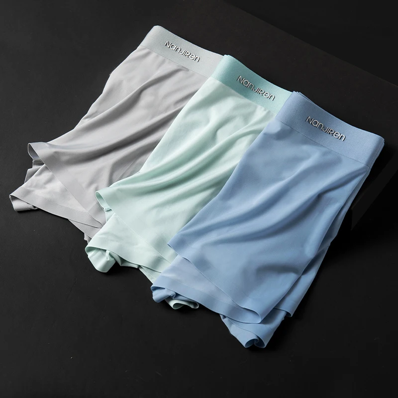 4 pçs xiaomi cueca masculina de seda gelo boxer shorts confortável macio calcinha masculina verão respirável cueca lingerie sexy calcinha