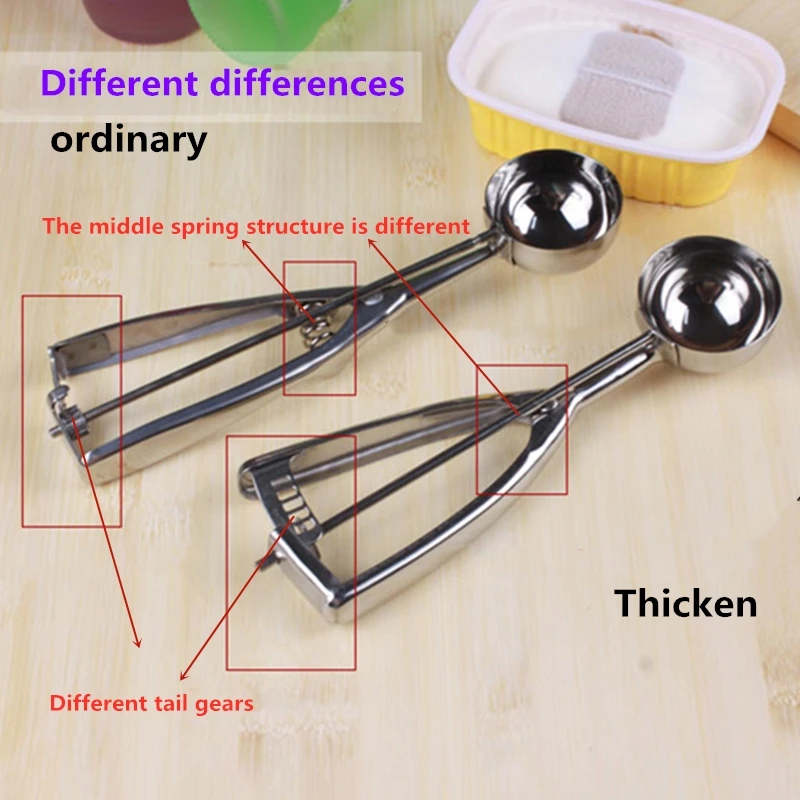 Stainless Steel Ice Cream Scoop Tool Cookie Scoop Icecream Spoon Kitchen Gadgets 2020 Sticks Mashed Potatoes Watermelon Spoon 1P