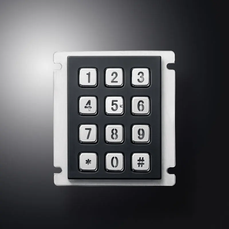 

IP67 Waterproof 12 Keys 3X4 Industrial LED Backlight Metal Numeric Keypad For Smart Locker Access Control