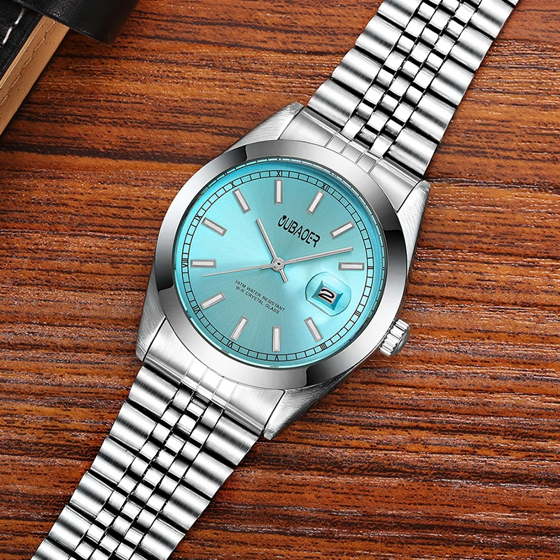 

2023 OUBAOER Mens Watch Quartz Casual Watches For Men Luxury Wristwatch Man Blue Fashion Date Dial Waterproof Business Clock