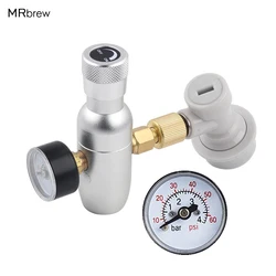 Mini Co2 Charger,0-60PSI Co2 Regulator With Ball Lock Gas Disconnect ,3/8-18UNF Regulator For Home Brewing Beer Tools