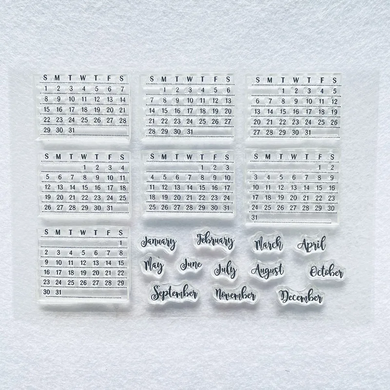 calendar planner week month clear stamp Transparent Silicone Stamp For Scrapbooking Photo Album Decoration seal stamp